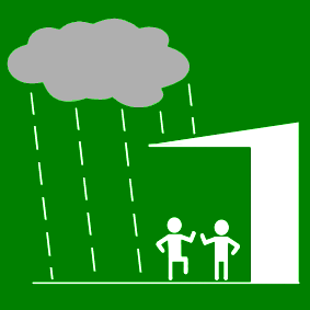 play under the roof when it rains